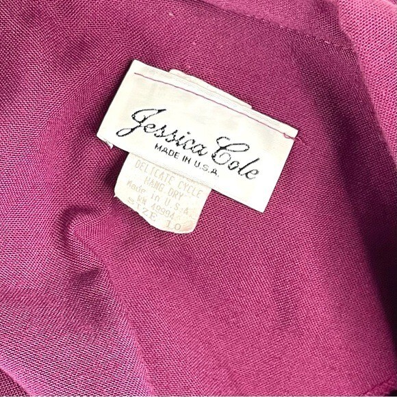Vintage Jessica Cole Magenta Collared Double Breasted Midi Dress Size 10