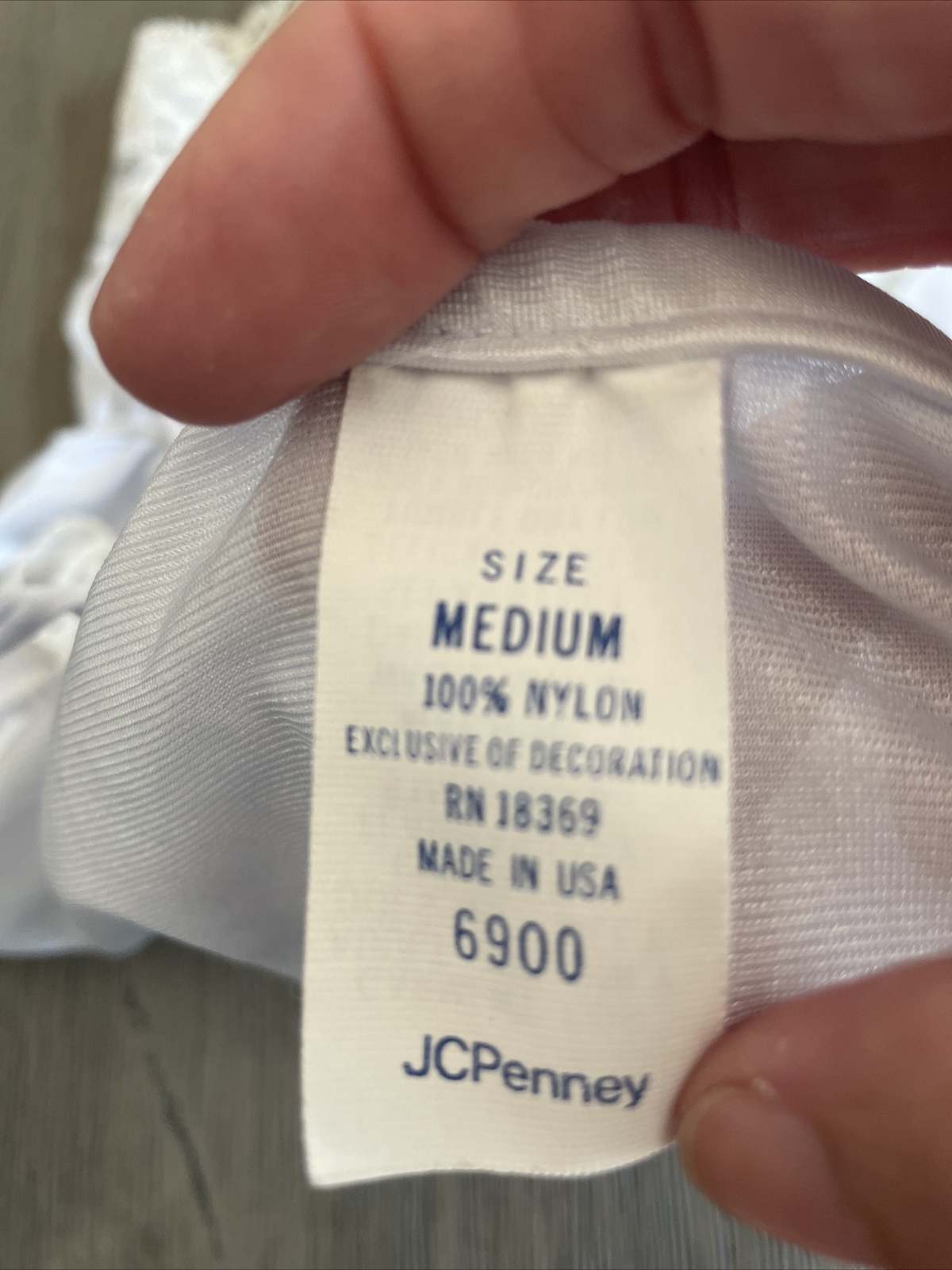 JC Penney Medium Light Blue Nylon Lace Teddy Bodysuit Lingerie Spaghetti Straps