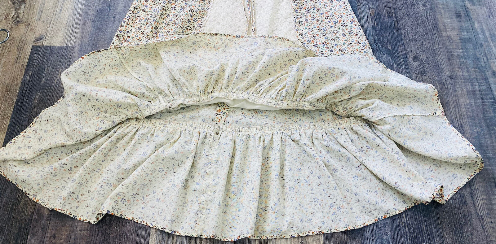 Vintage Candi Jones California Prairie Cottagecore Coquette Maxi Dress 70s XS-S
