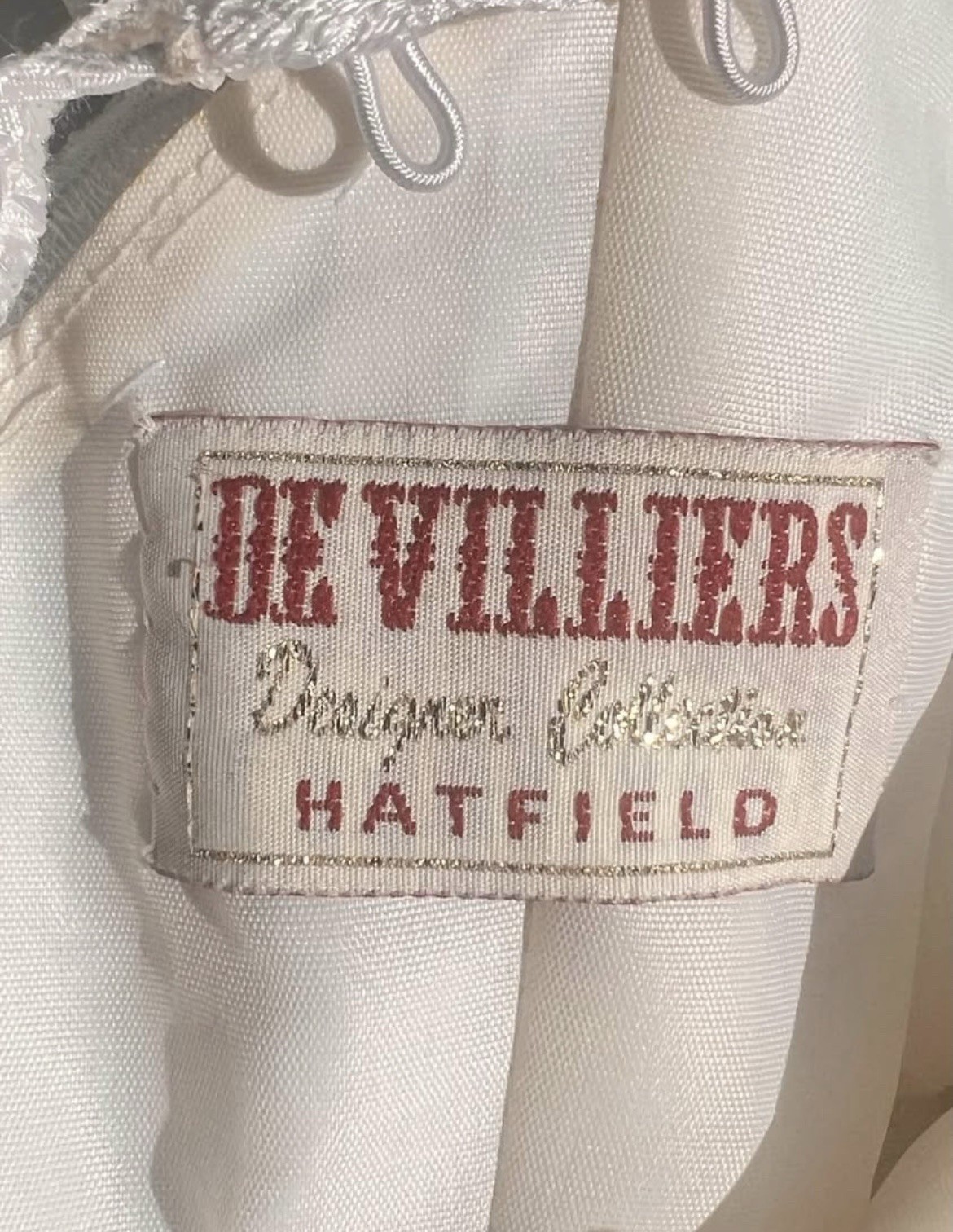 De Villiers Designer Collection Hatfield White Vintage Wedding Dress (READ DESC)