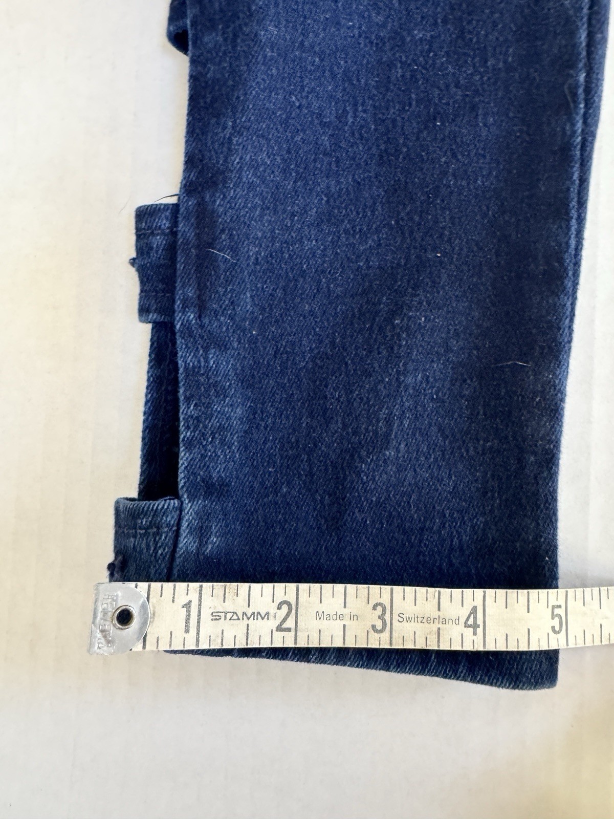 NWT 1980s VTG TRAFFIC Cutout Ladder Strap Rock Band Chick Dark Blue Jeans 9/10