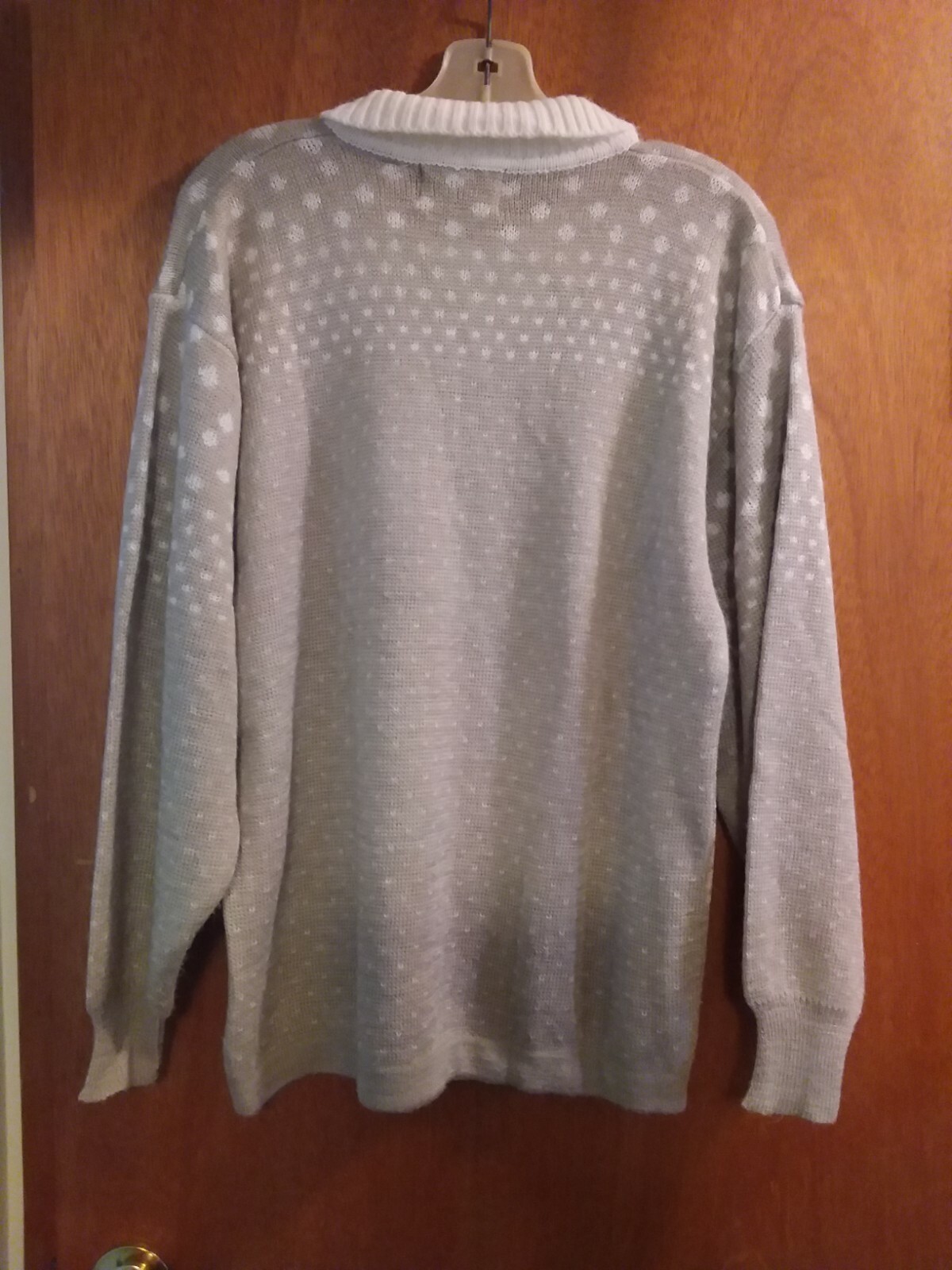 Vtg Tarazzia Womens Winter Christmas Sweater Pull-on Light Brown Pink Blue Sz L