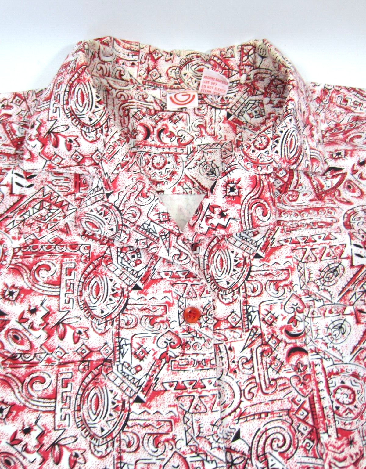 Vintage 80s Graphic Print Art Shirt Women MED Boxy AOP Doodles