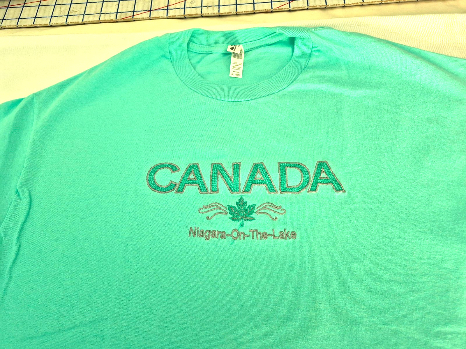 Canada Niagara On-the-Lake Souvenir T-Shirt, Sz Womens XL, Light Turquoise
