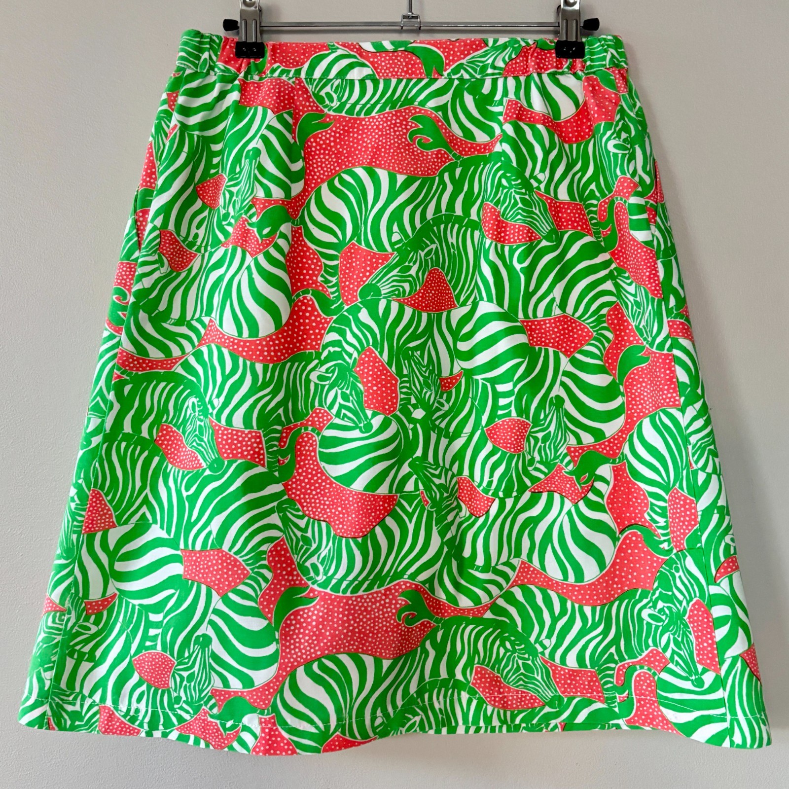 VTG LILLY PULITZER Pink/Green Zebra Brazilian Court Golf Skirt Skort Pockets!