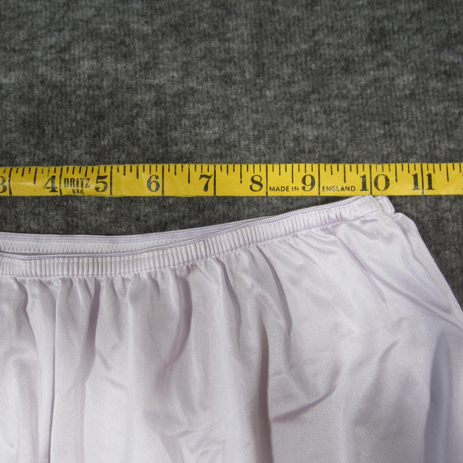 Vtg Greenco Maid Half Slip Size L Lilac Lace Trim Elastic Waist Cottage Coquette