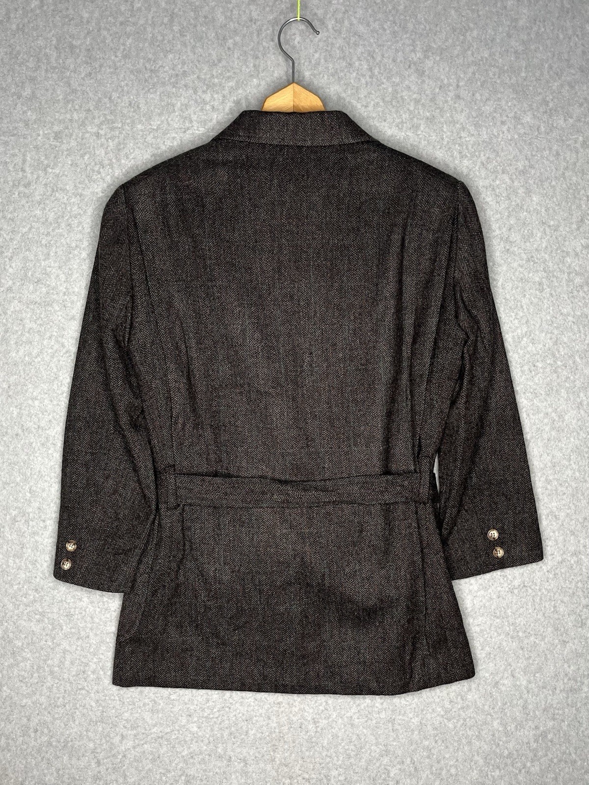 Willis & Geiger Russian Twill Wool Blazer Womens 6 Belted Safari USA Vtg