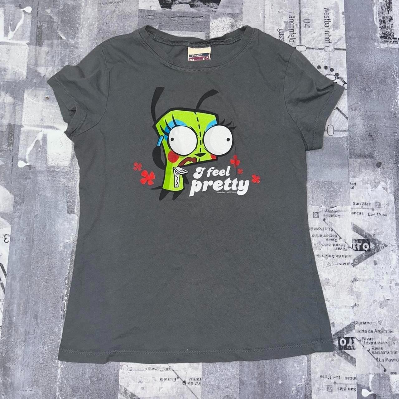 Y2K Invader Zim I feel Pretty women XL Mighty Fine Baby Tee T Shirt USA