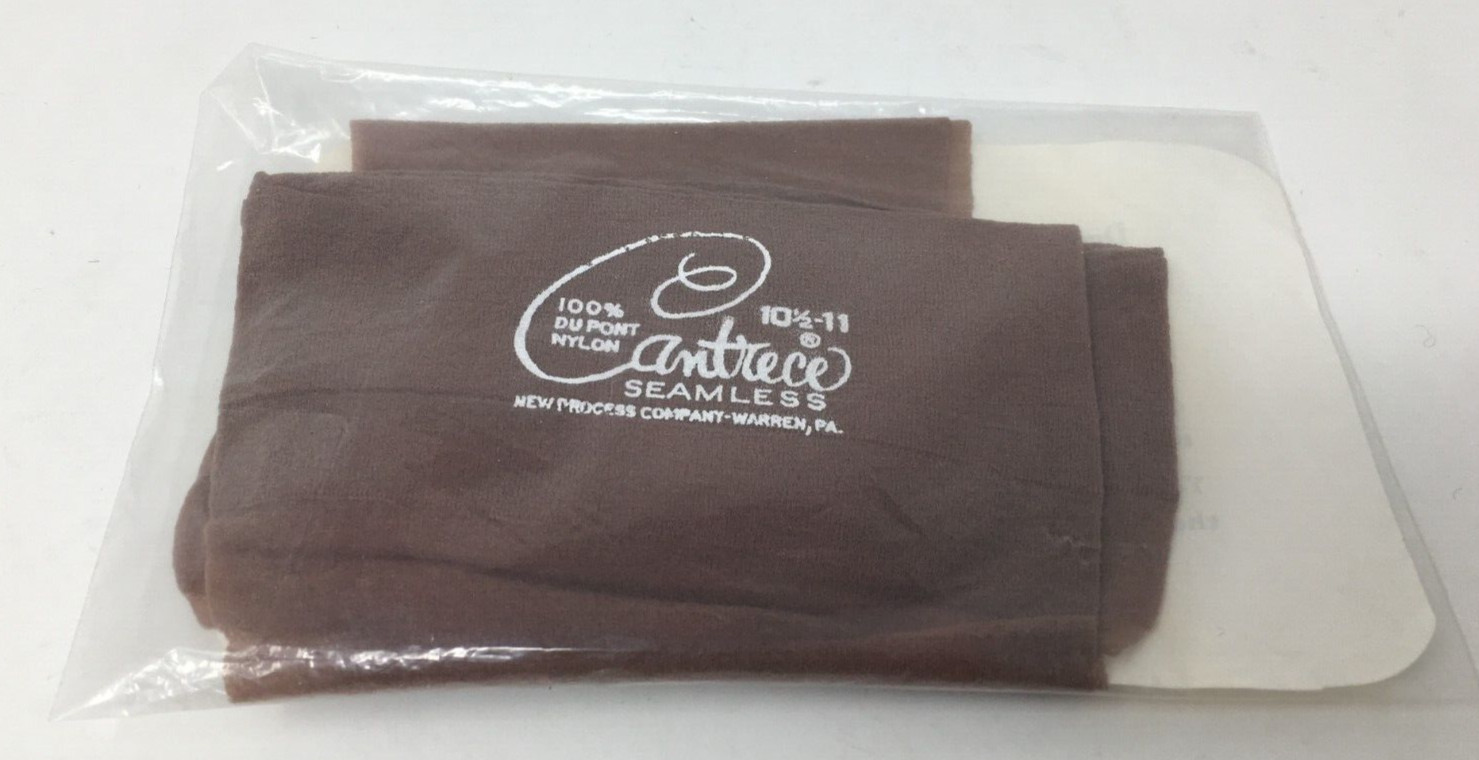 NIP Vintage Cantrece Seamless 1 pair Nylons 10 1/2 – 11 Medium/Dark Brown