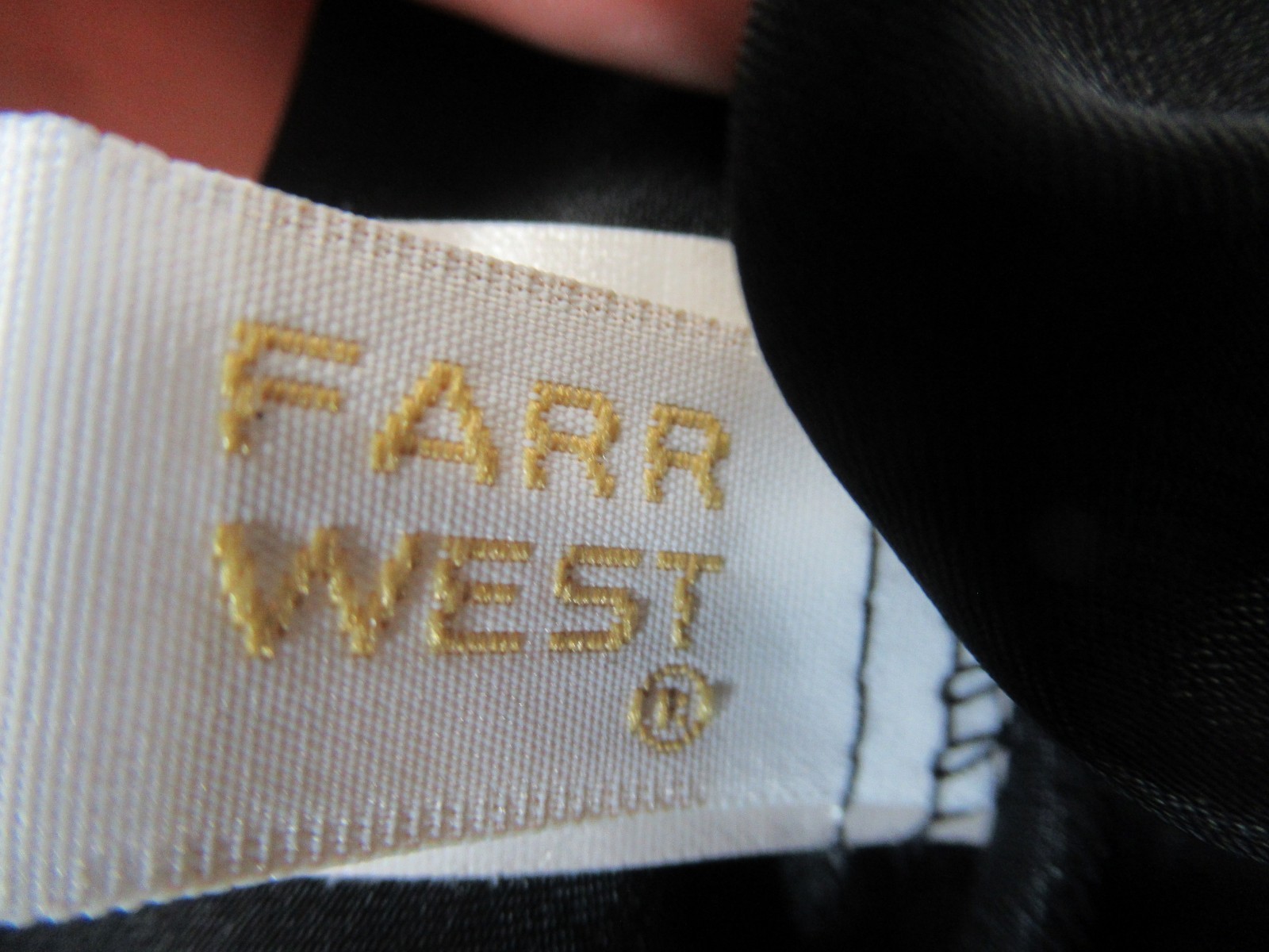 Vintage Farr West Shiny Liquid Satin Half Slip Women Large Black Side Slit