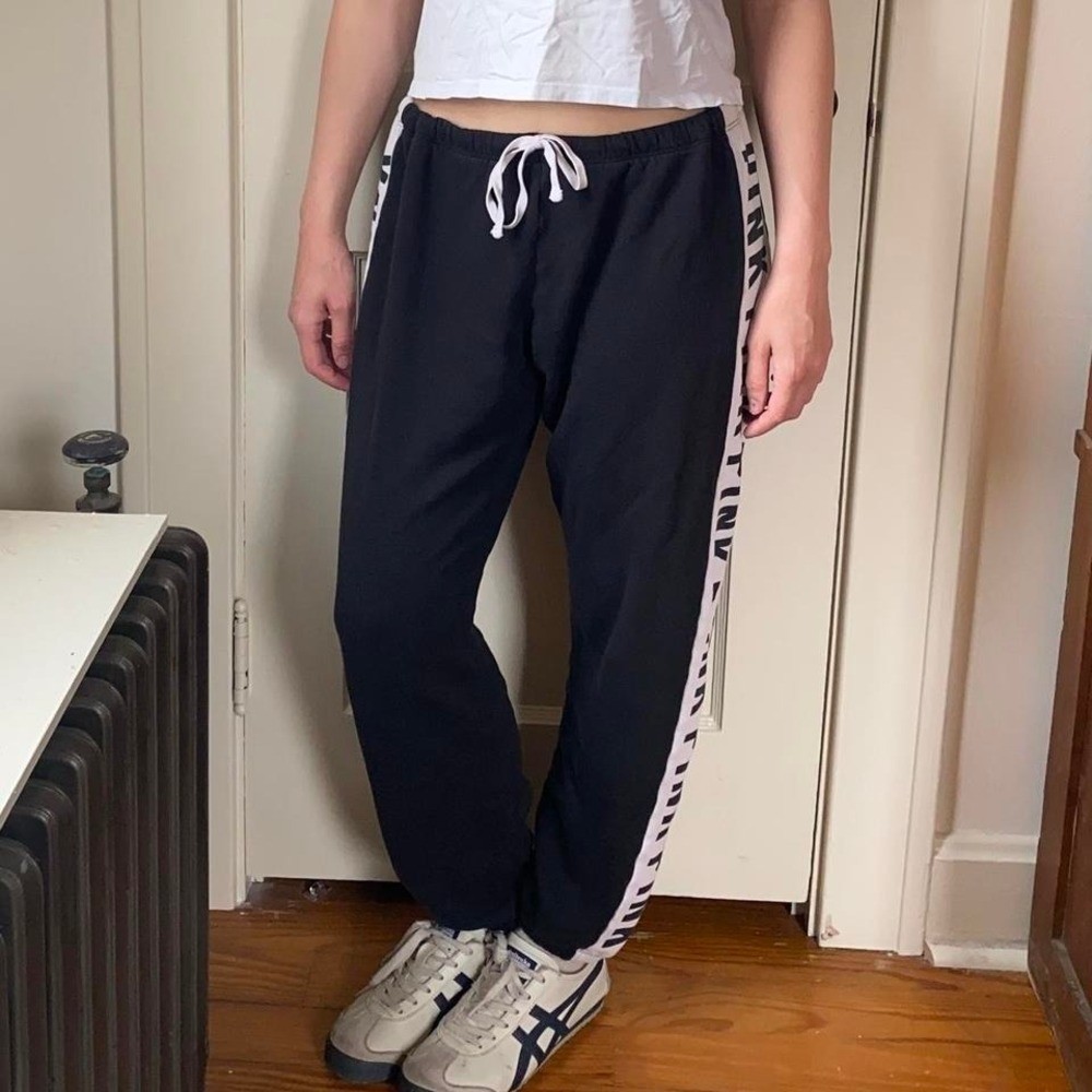 Vintage 90s y2k Victoria’s Secret PINK black sweatpants