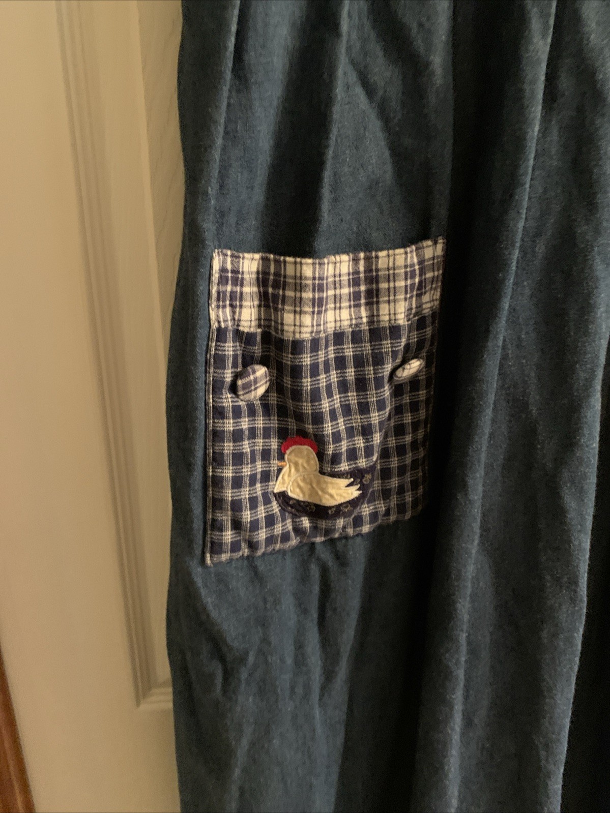 Country Wear Clothing Co. Size 16 Vtg Denim Maxi Dress W/Chickens On Pockets