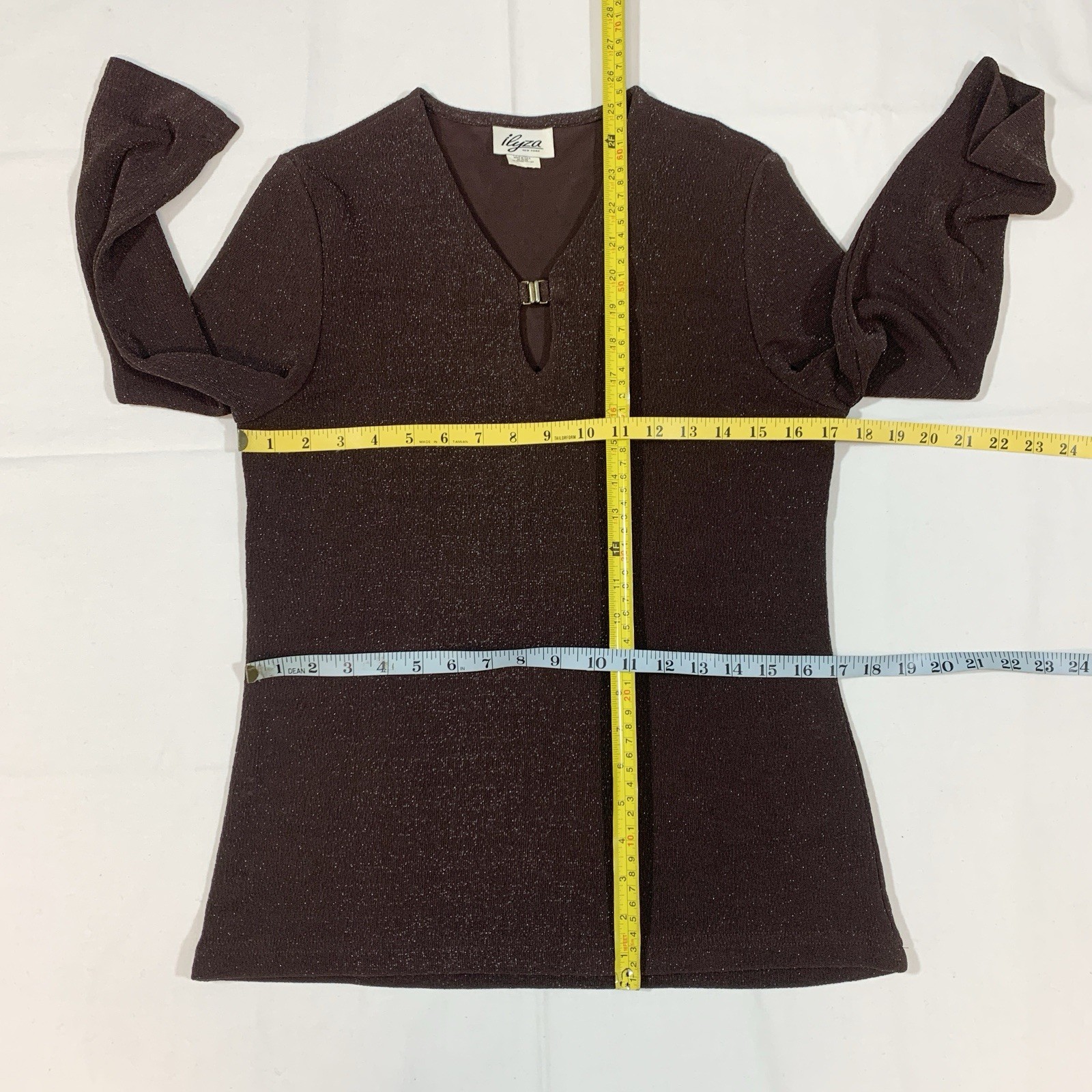 Vintage Ilyza New York Sz M Sparkling Tunic V Neck Dress L/S Cocktail Whimsigoth