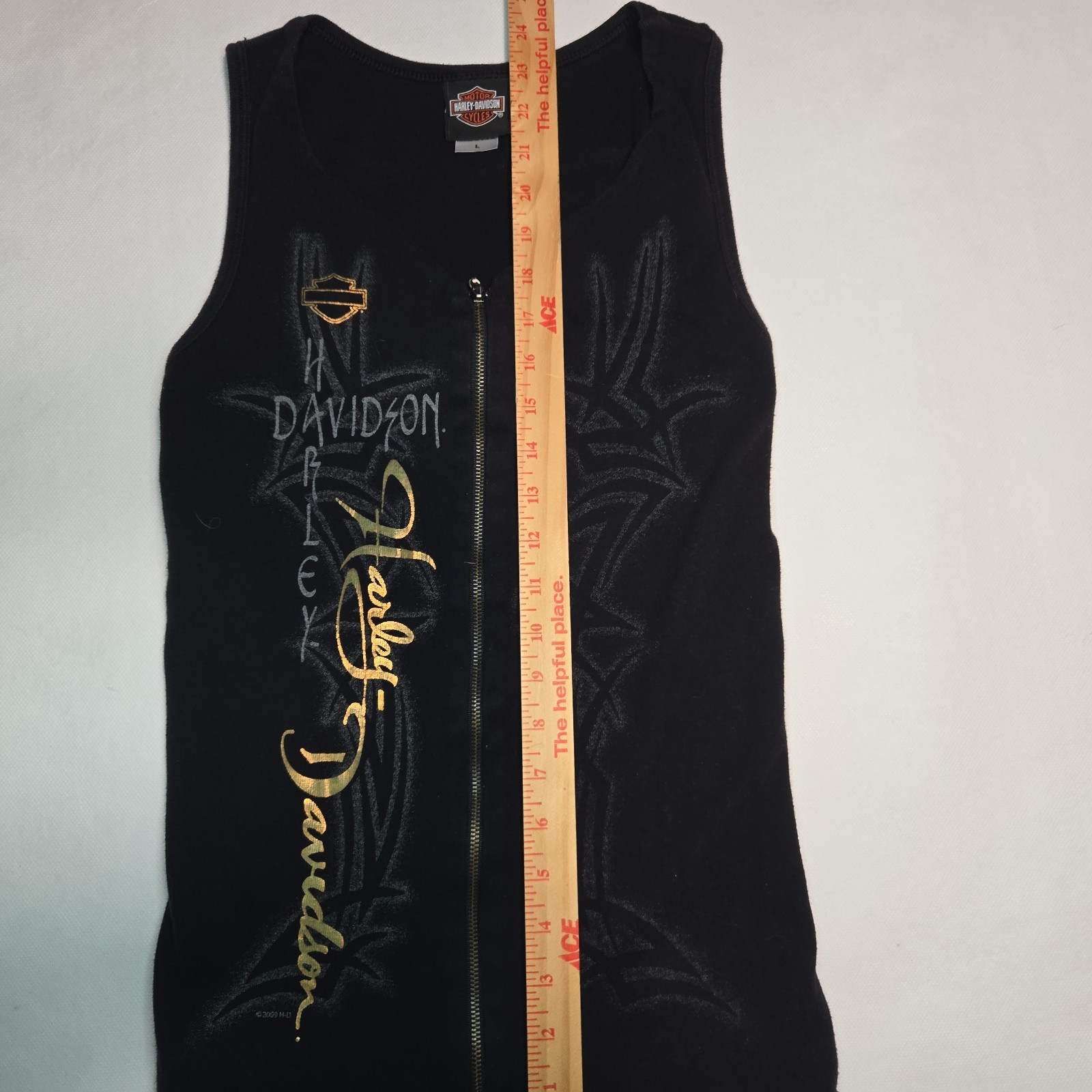 VTG Harley Davidson Motorcycles Full Zip Large Tank Top Womens Utica New York