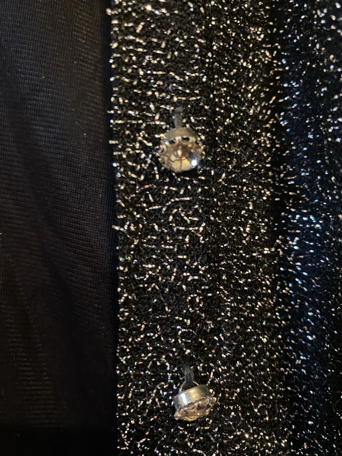 VTG 70’s BLACK & SILVER LUREX SPARKLING METALLIC JACKET HOLIDAYS PARTY