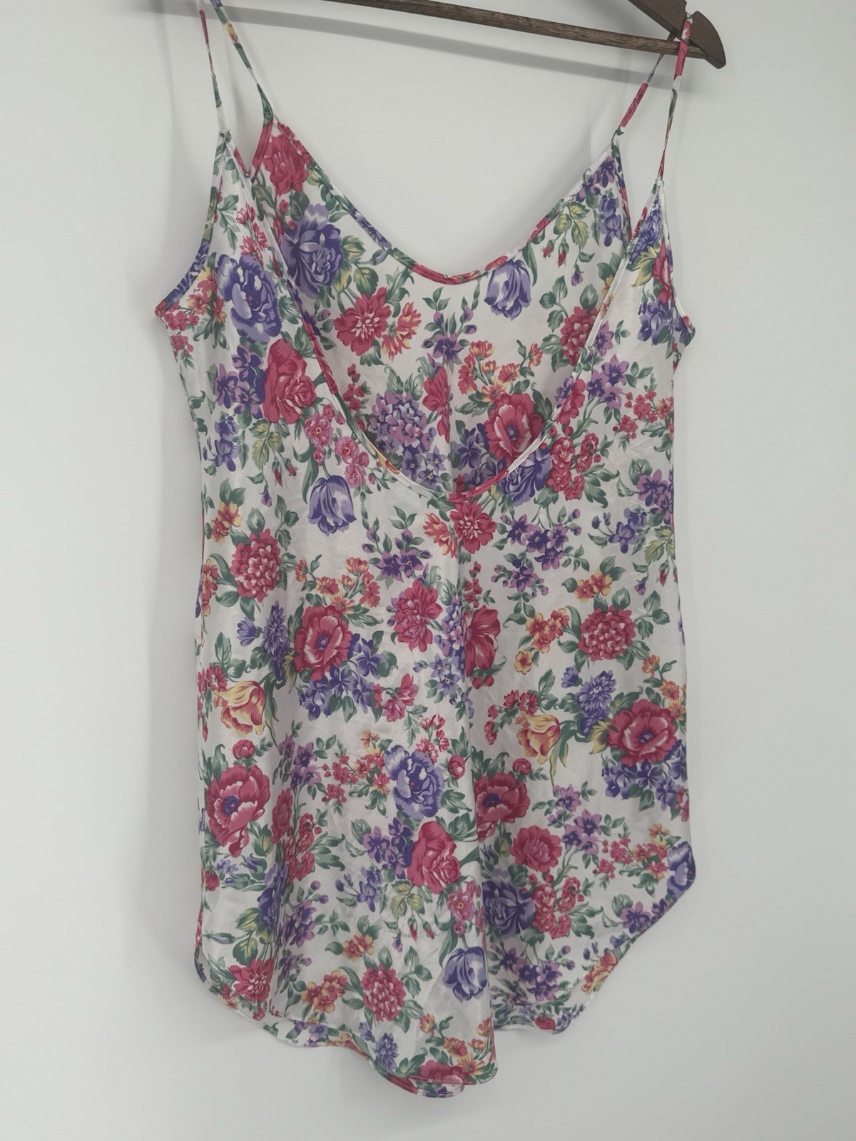 Intimates Floral Sleeveless Garden Party Babydoll slip Dress Coquette VTG L