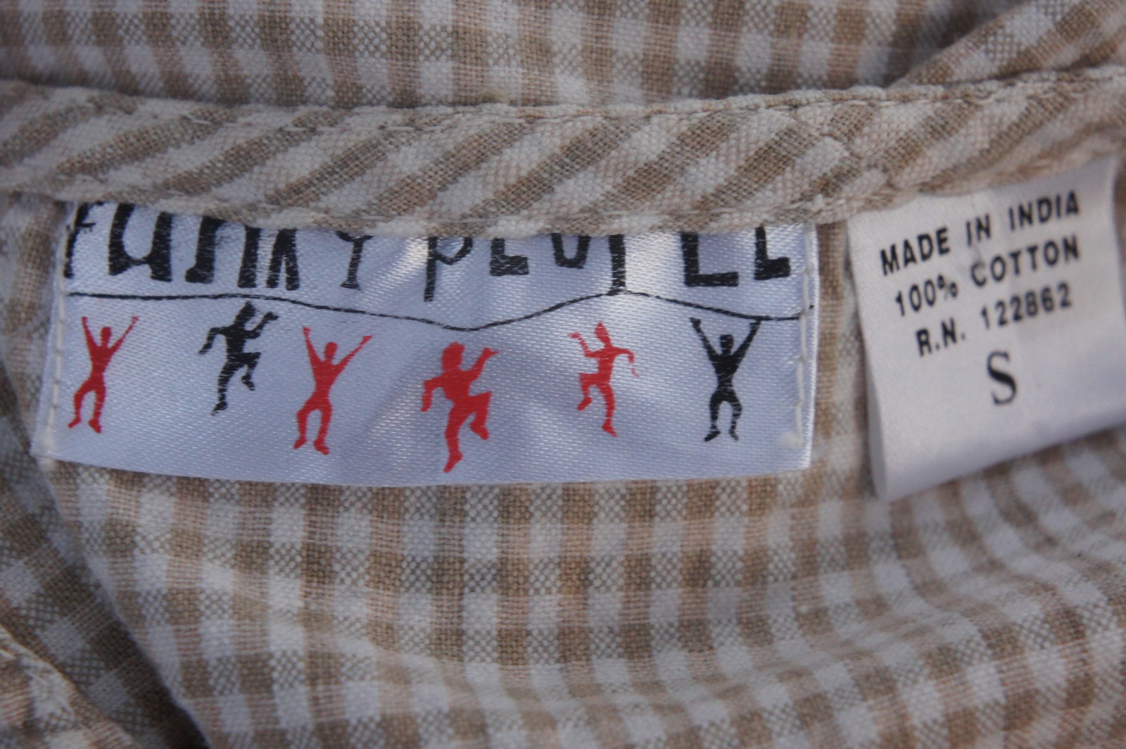 Vintage 90s 50s Style Embroidered Brown and White Gingham Top Sleeveless Blouse