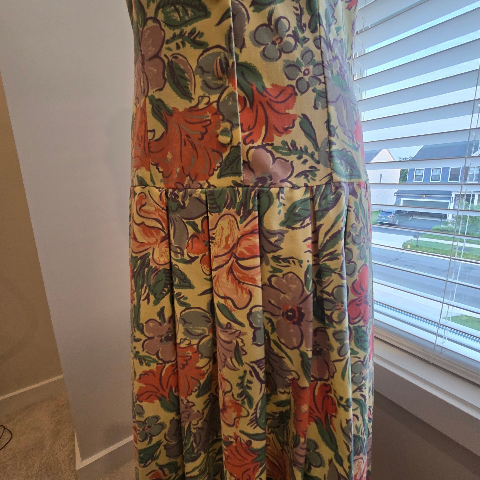 Laura Ashley Sailor Collar Dress Praire Womens 8 Multicolor Vintage Floral (D4)