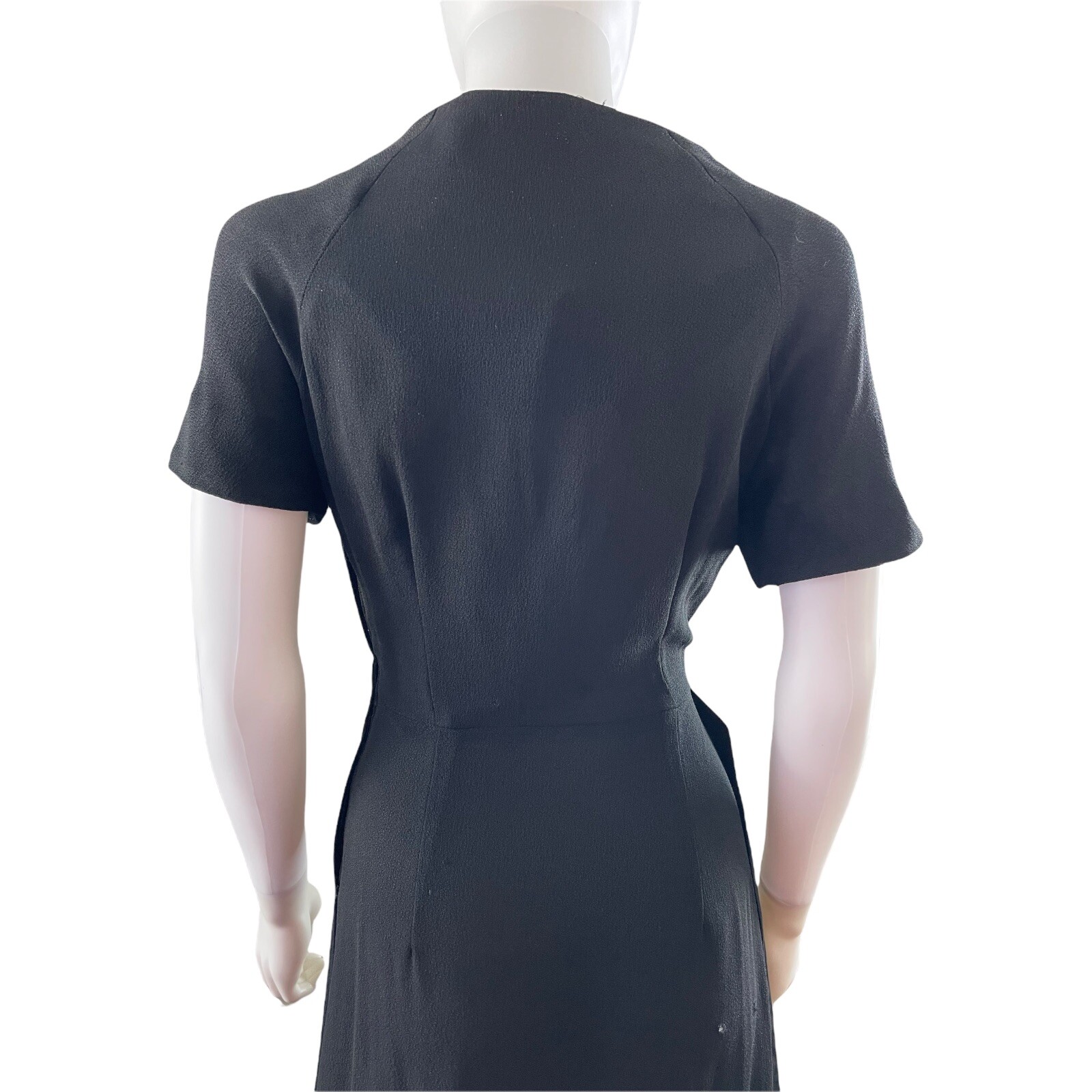 Vintage 40s Little Black Dress, Sz M, Metal Talon Side Zipper