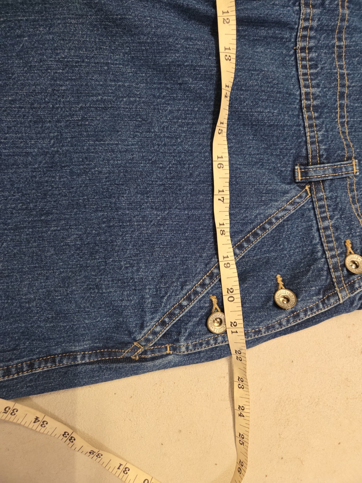 VTG 90s No Excuses Womens Size XL Denim Blue Jean Bib Overalls Cargo Carpenter