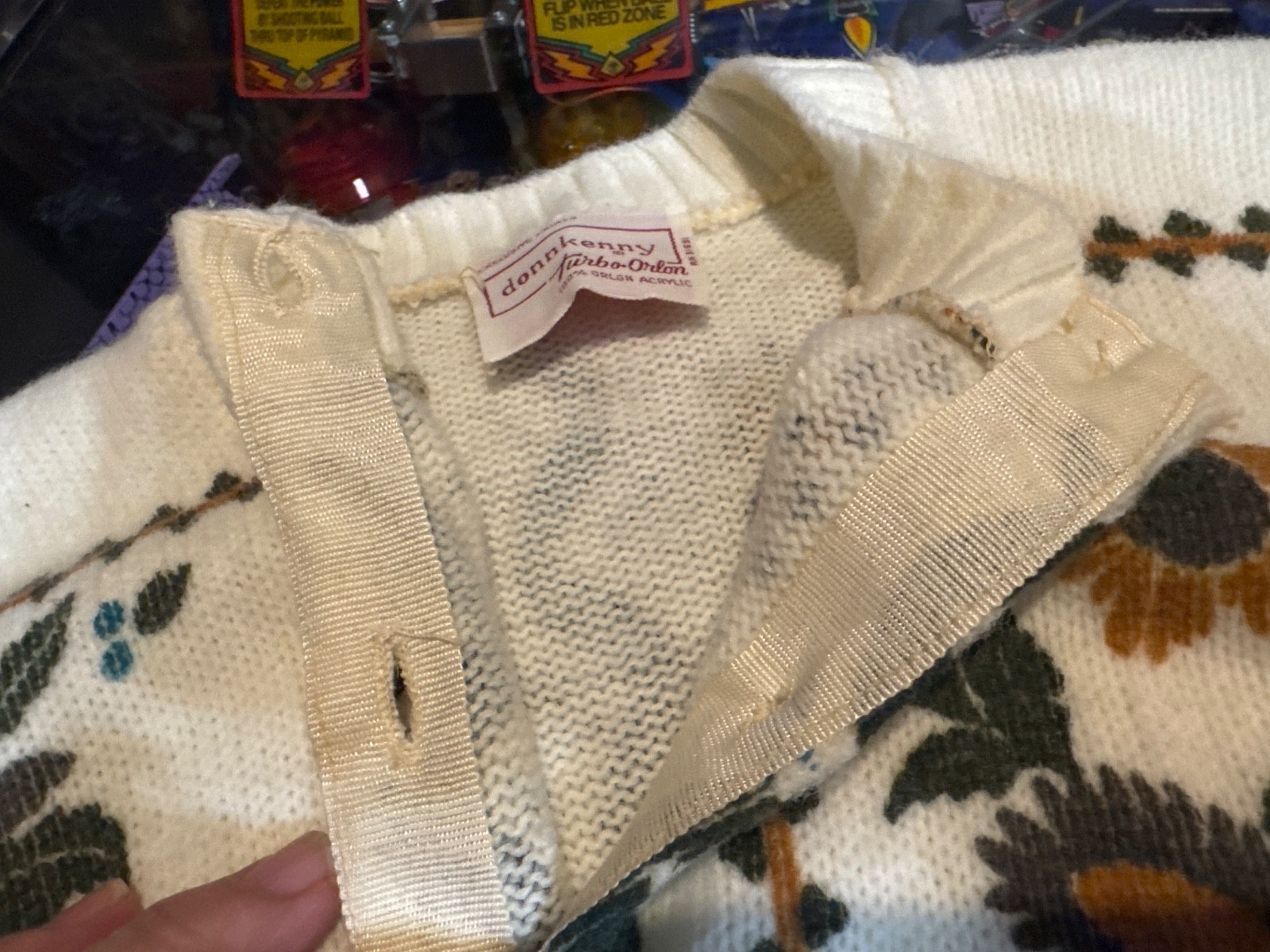 VTG Donnkenny Sweater Folk / Tapestry Cardigan Floral & Bird Motifs S/M