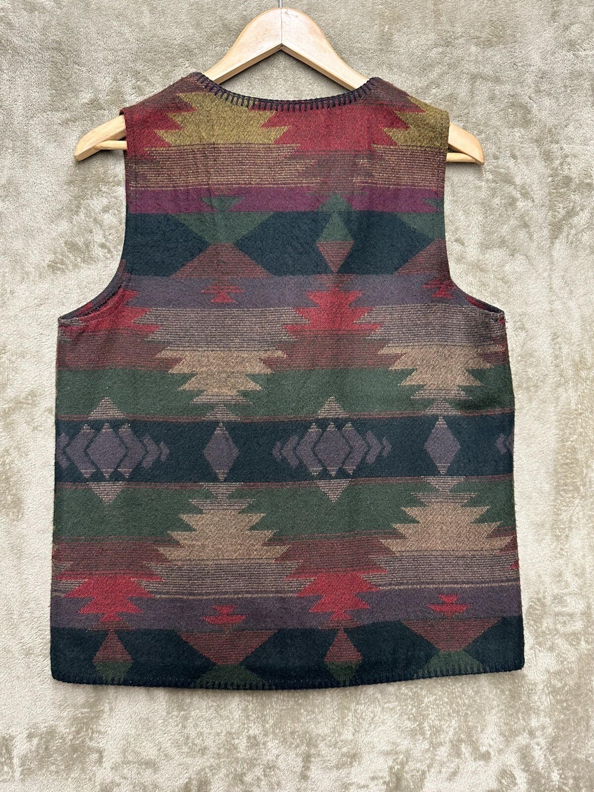 Vintage 90s Best American Clothing Co Aztec pattern Vest Size Small