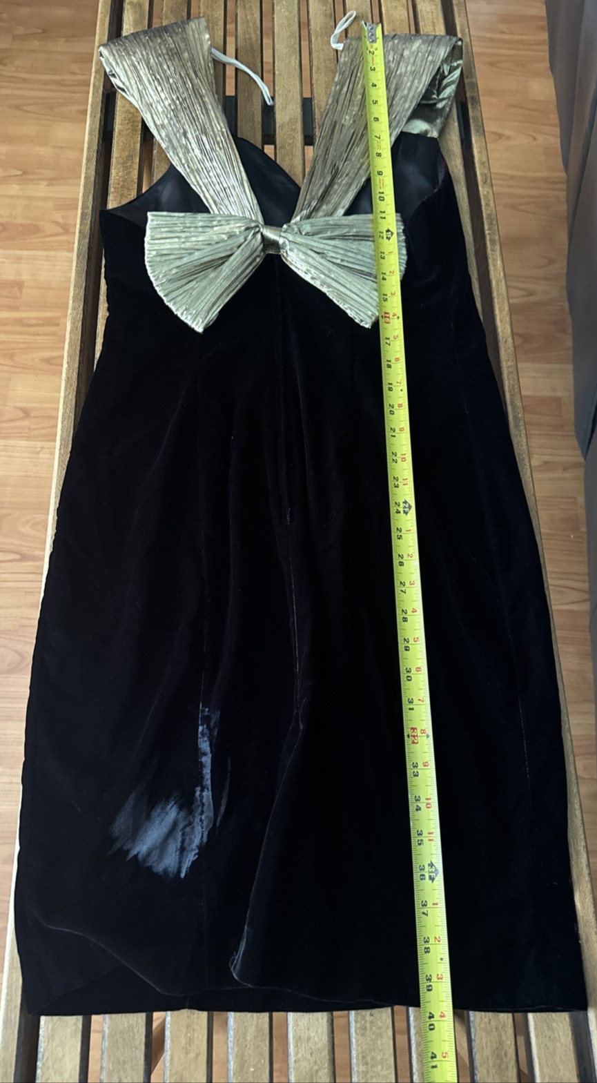 VTG Jessica Howard By Mitchell Rodbell Stunning Velvet Dress Gold Trim Size 10