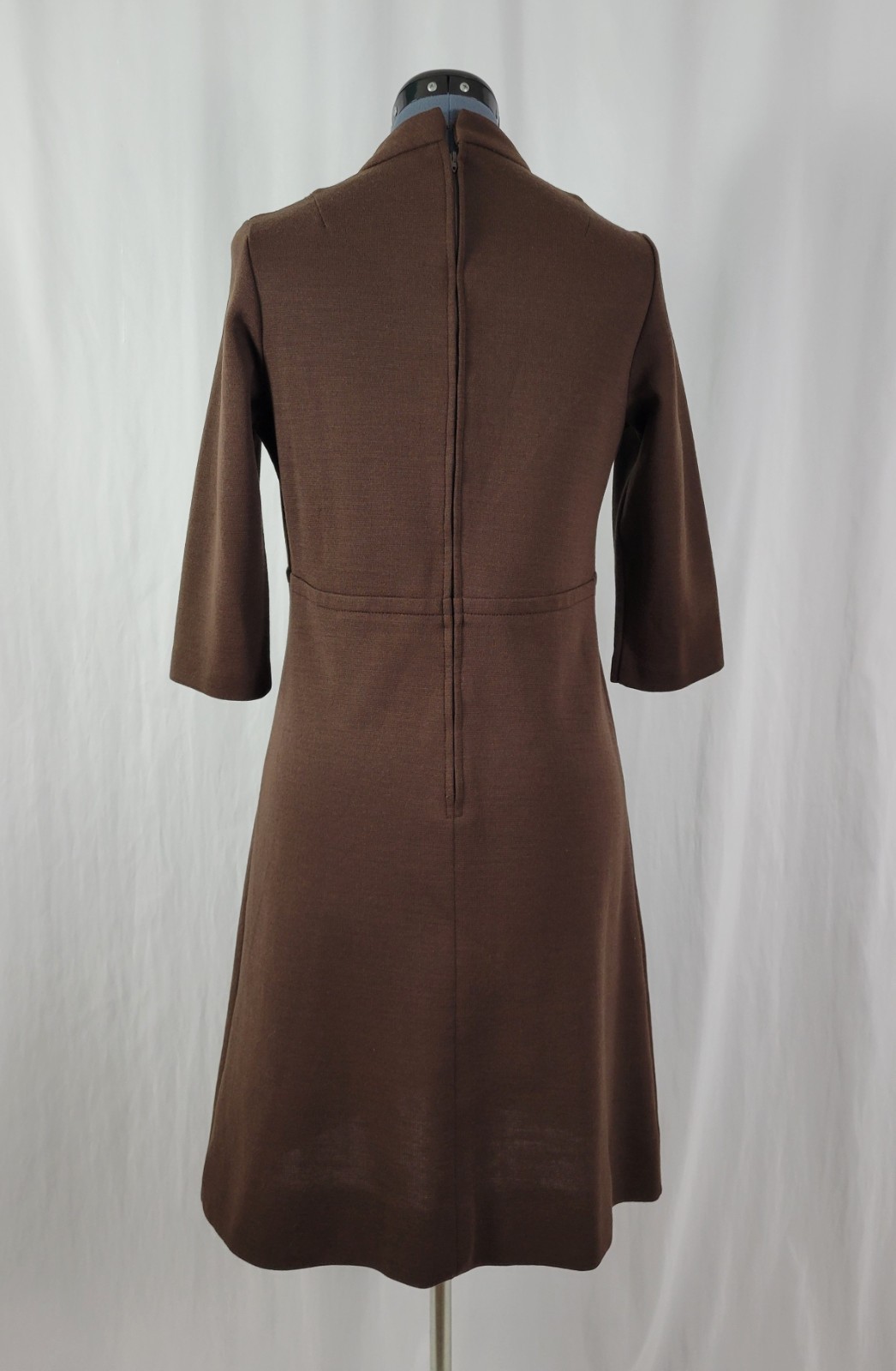 Vintage Puritan Forever Young Brown Sheath Dress w Paneled Bodice Size XS/S?