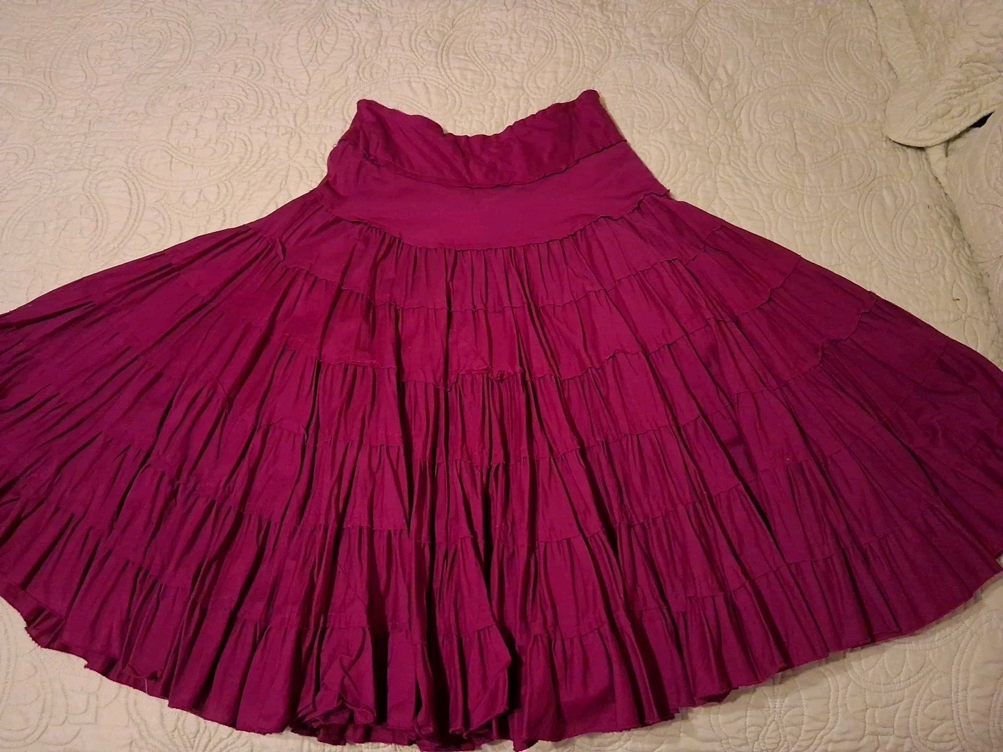 Vintage Giervergate Boho Peasant Hippie Multitiered Ruffle Skirt