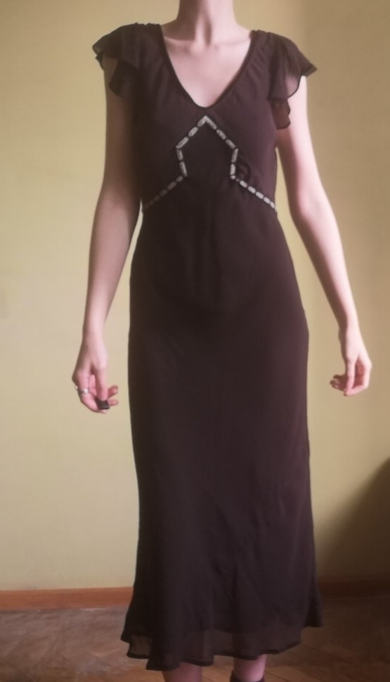 Kaliko vtg babydoll silk midi dress Bella Swan vamp grunge with velour belt
