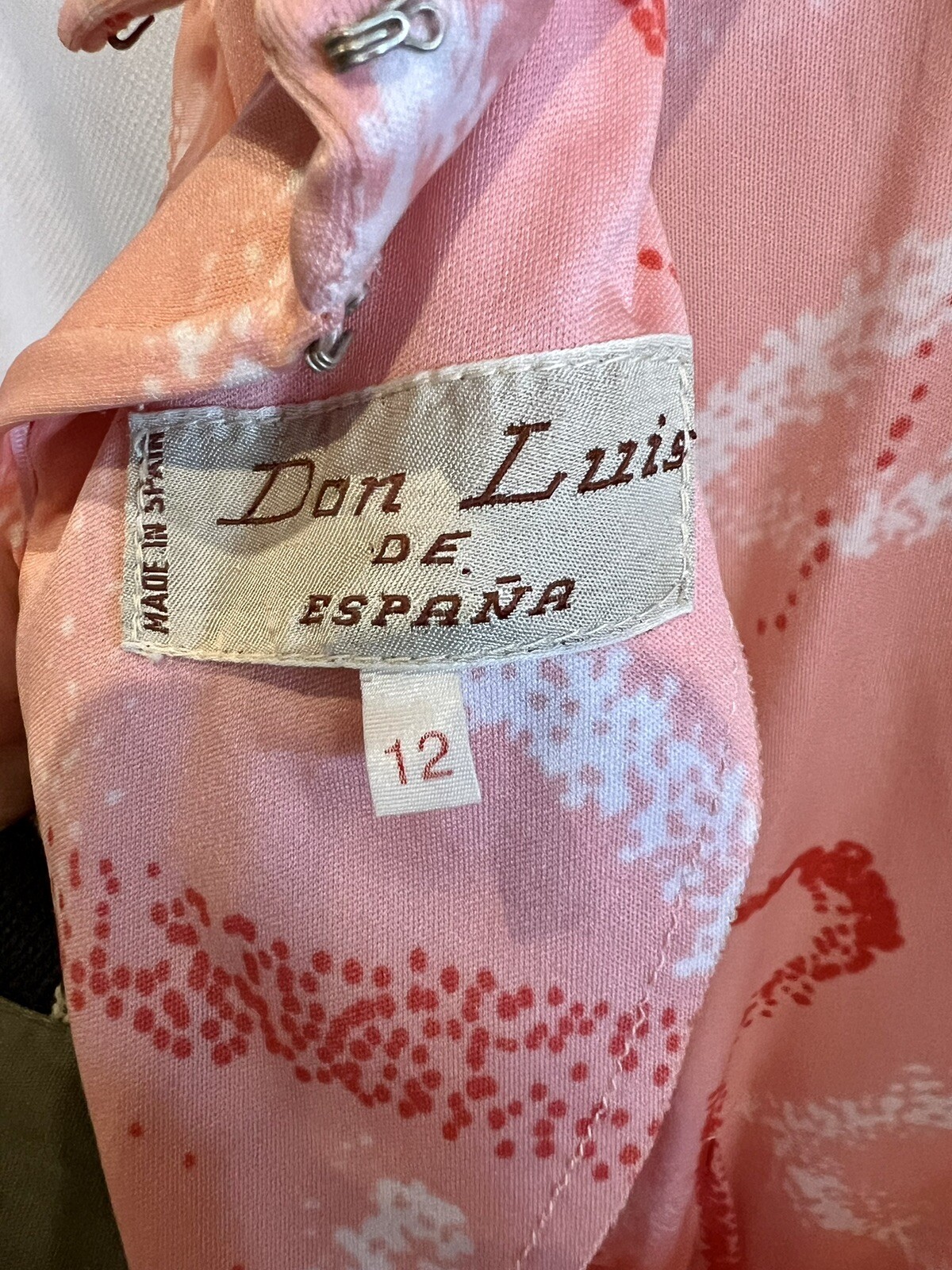 Don Luis De España Mod 60s / 70s Vtg Multicolored Maxi Dress Sz 12 Needs Repair