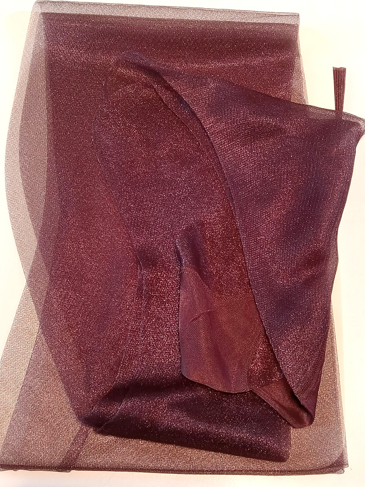 SZ 11 X 36 VTG ALBERTS PLUM WET LOOK-GLITTER VINTAGE NYLON GARTER STOCKINGS 2PR