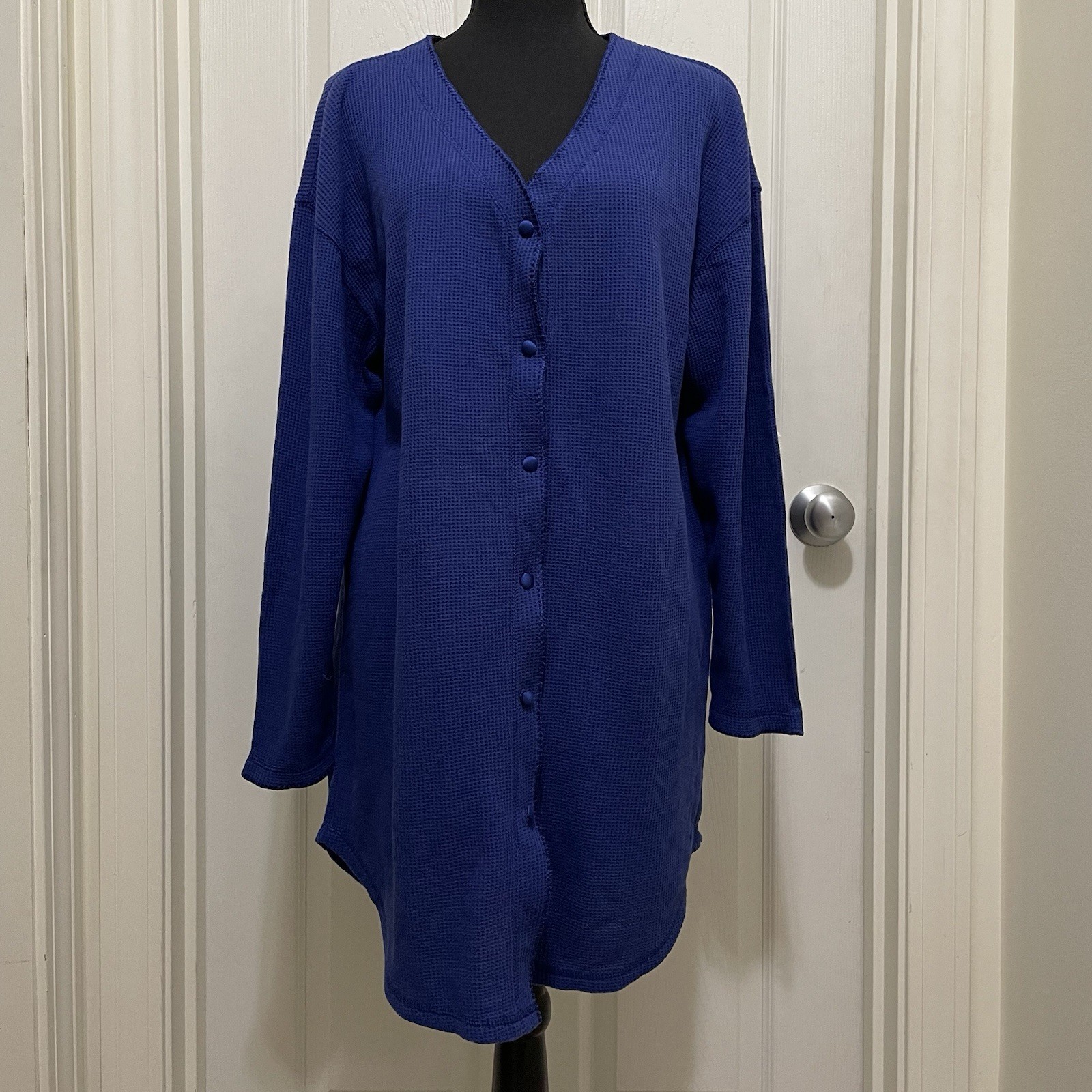 Vintage Victoria’s Secret Thermal Waffle Knit Nightie Night Gown Shirt Large 90s