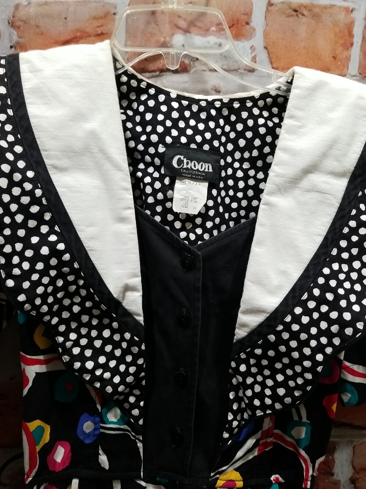Choon California Vintage 1980’s Dress Breakfast Club EUC Swirls Dots Colorful