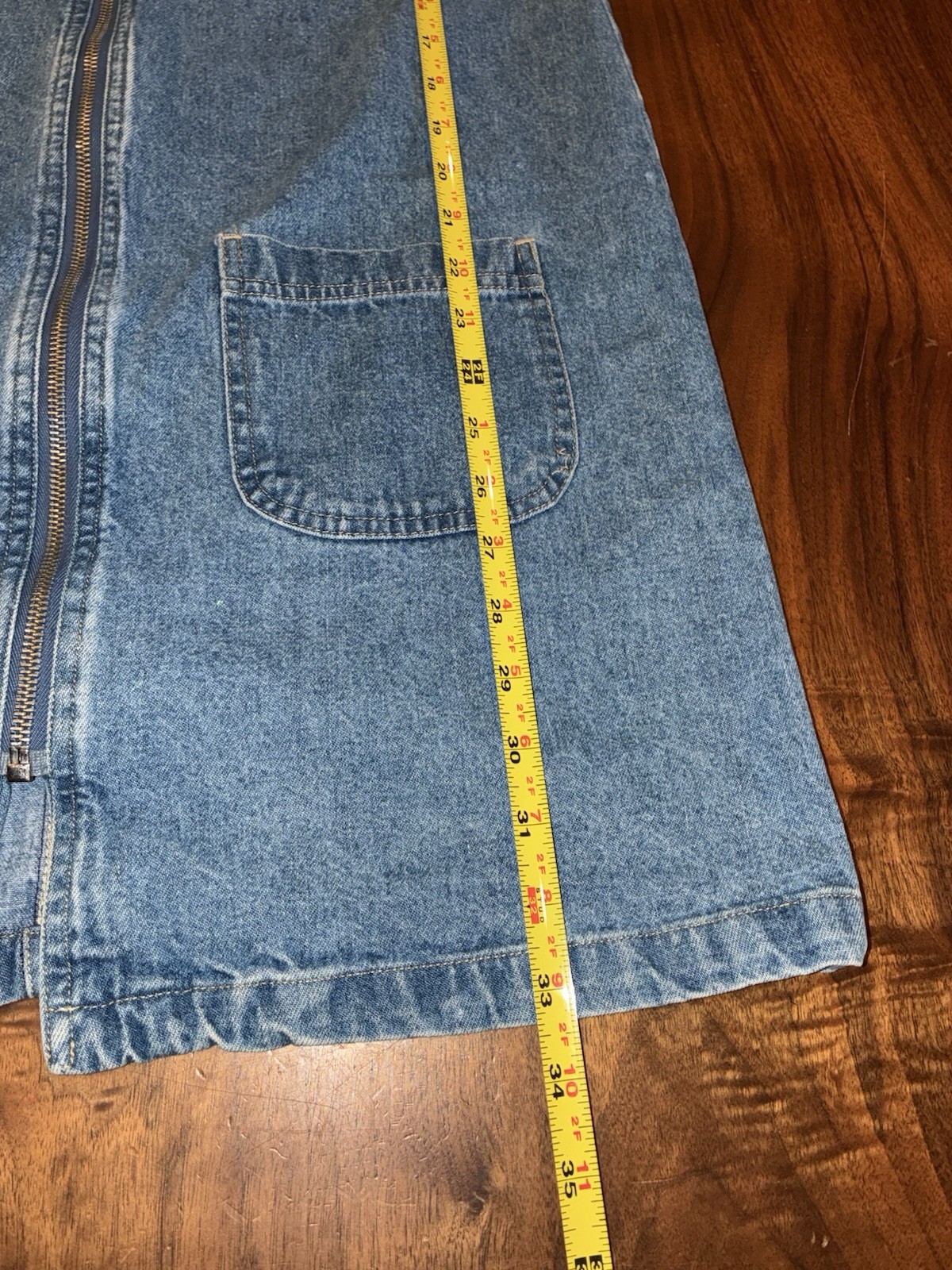 Y2K No Excuses Denim Jumper Dress Size S Blue Jean Full Zip Mini Pinafore