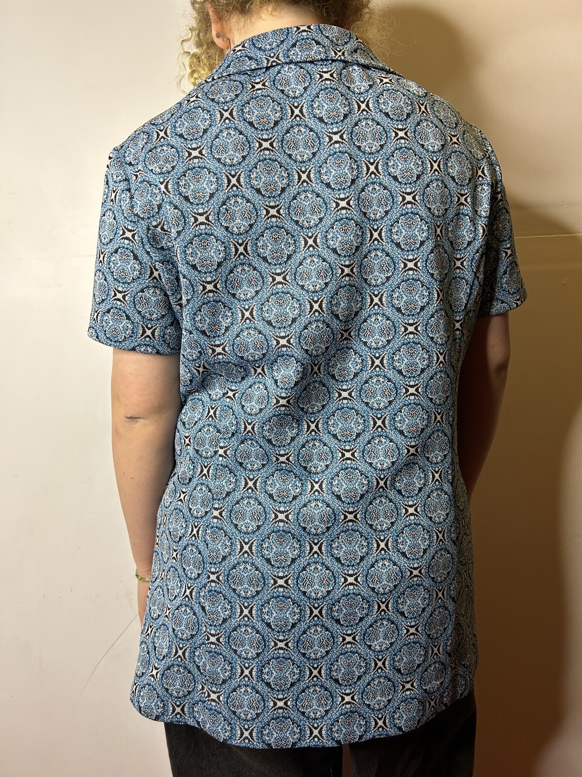 Vintage Australian 1960s Louise of France Crimplene Blouse Mod Psychedelic AU 14