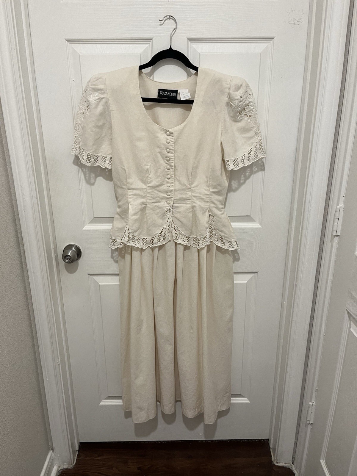 Vintage Plaza South 1980s Romantic Victorian Revival Dress Size 10