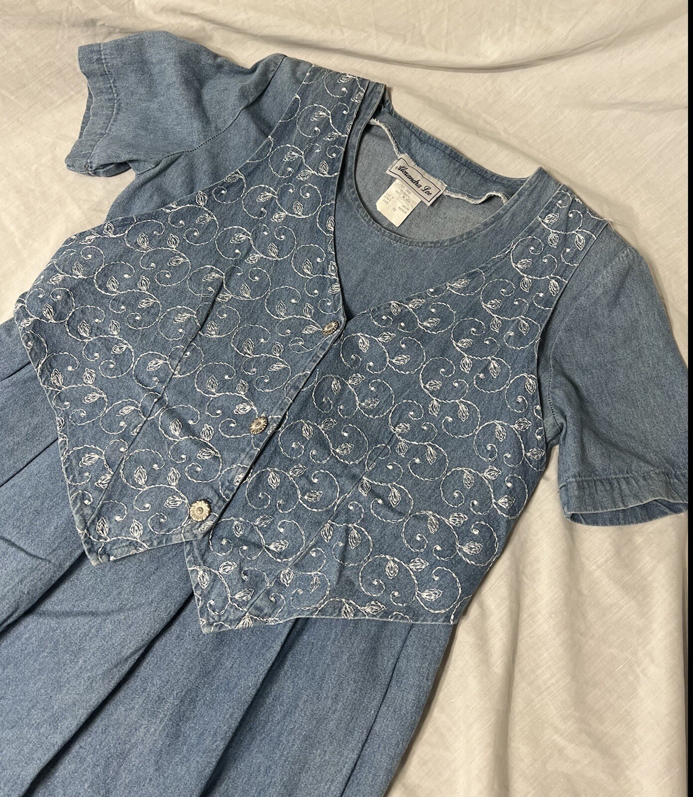 Alexandra Lee Vintage Maxi Denim Dress Womens sz 12