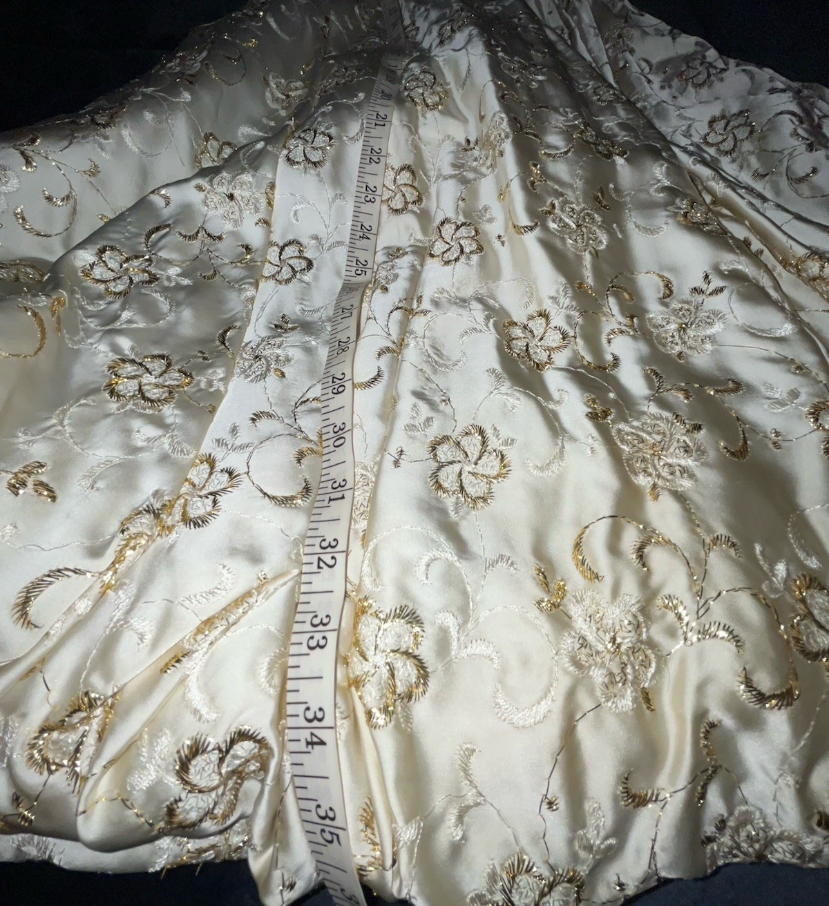 Vtg 1960’s Gold Embroidered Bubble Hem Party Dress – Prom – Party – Free Ship