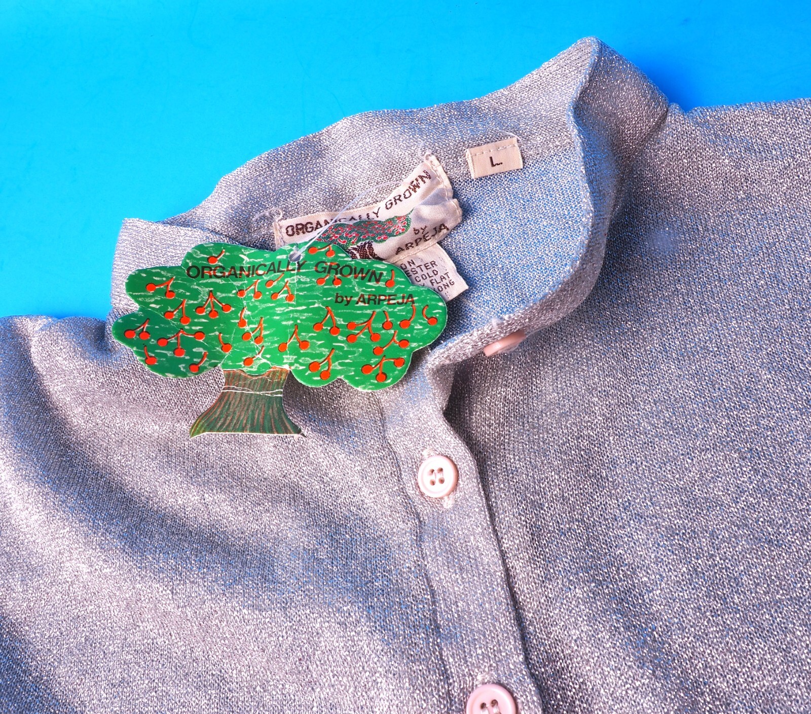 New Women’s Organically Grown by Arpeja Gray Sweater Long Sleeve Size L