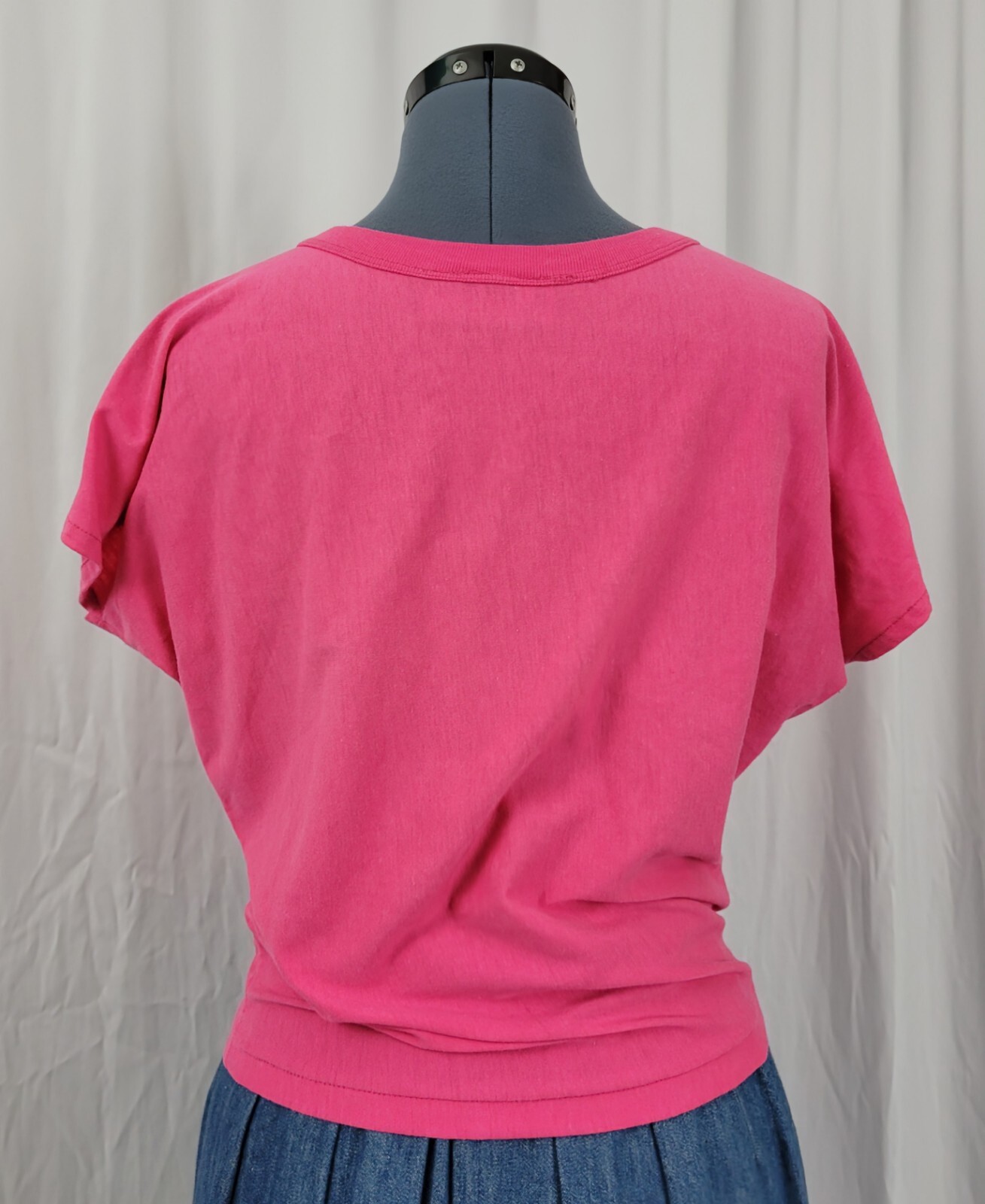 Vintage Project America Dropped Shoulder Top in Pink w Fitted Waist Size L?