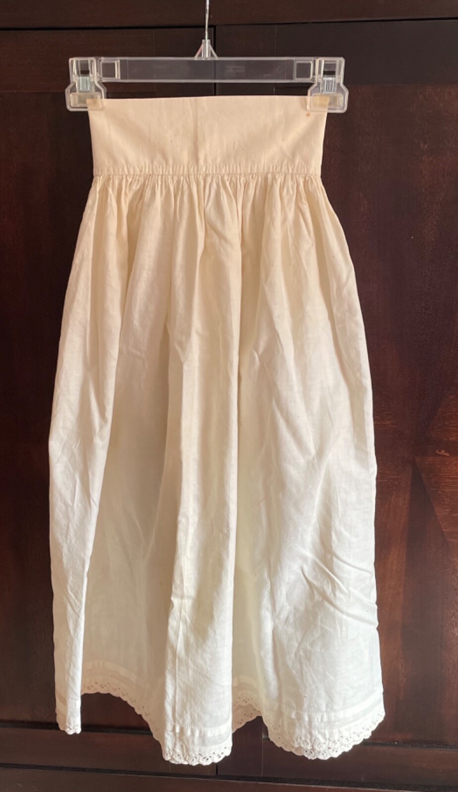 Antique 1890s-1900s Edwardian Fine Linen Walking Skirt Young Girl Size Handmade