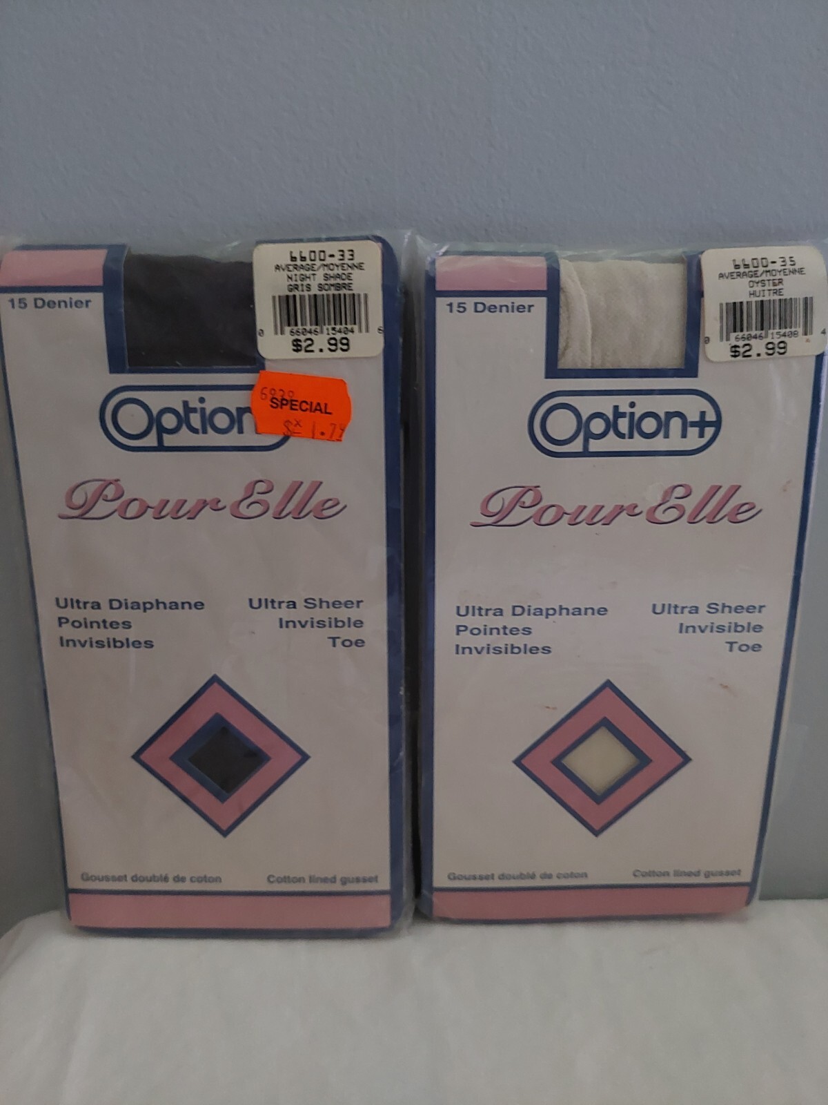 Vintage Pantyhose Option 2 Pairs Nightshade and Oyster size Average BMIX20