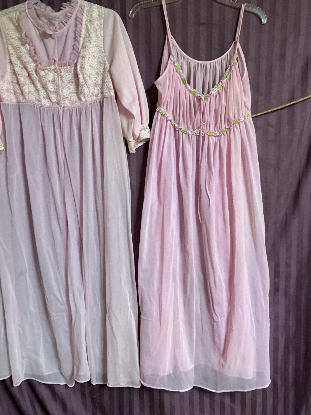 VINTAGE PEIGNOIR SET NYLON CHIFFON I DREAM OF JEANIE STYLE NIGHTGOWN UNION MADE