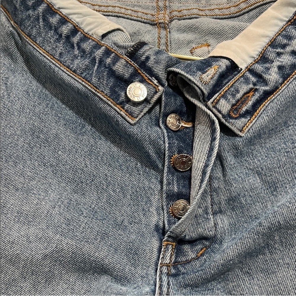 EB Denim Fold Over Waist Wide Leg Jeans street style USA actual sz 28 grunge
