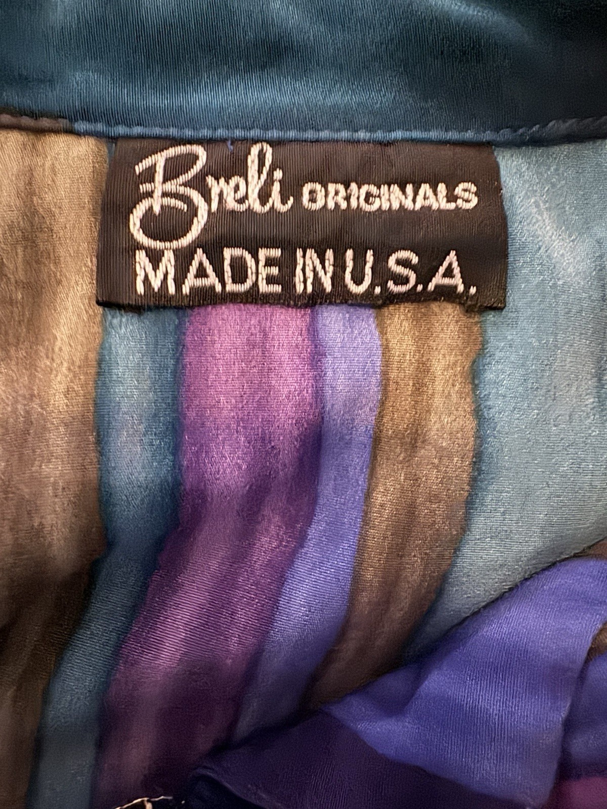 Breli Originals authentic 1970s Button-Down Front Purple and Teal Plus Dress