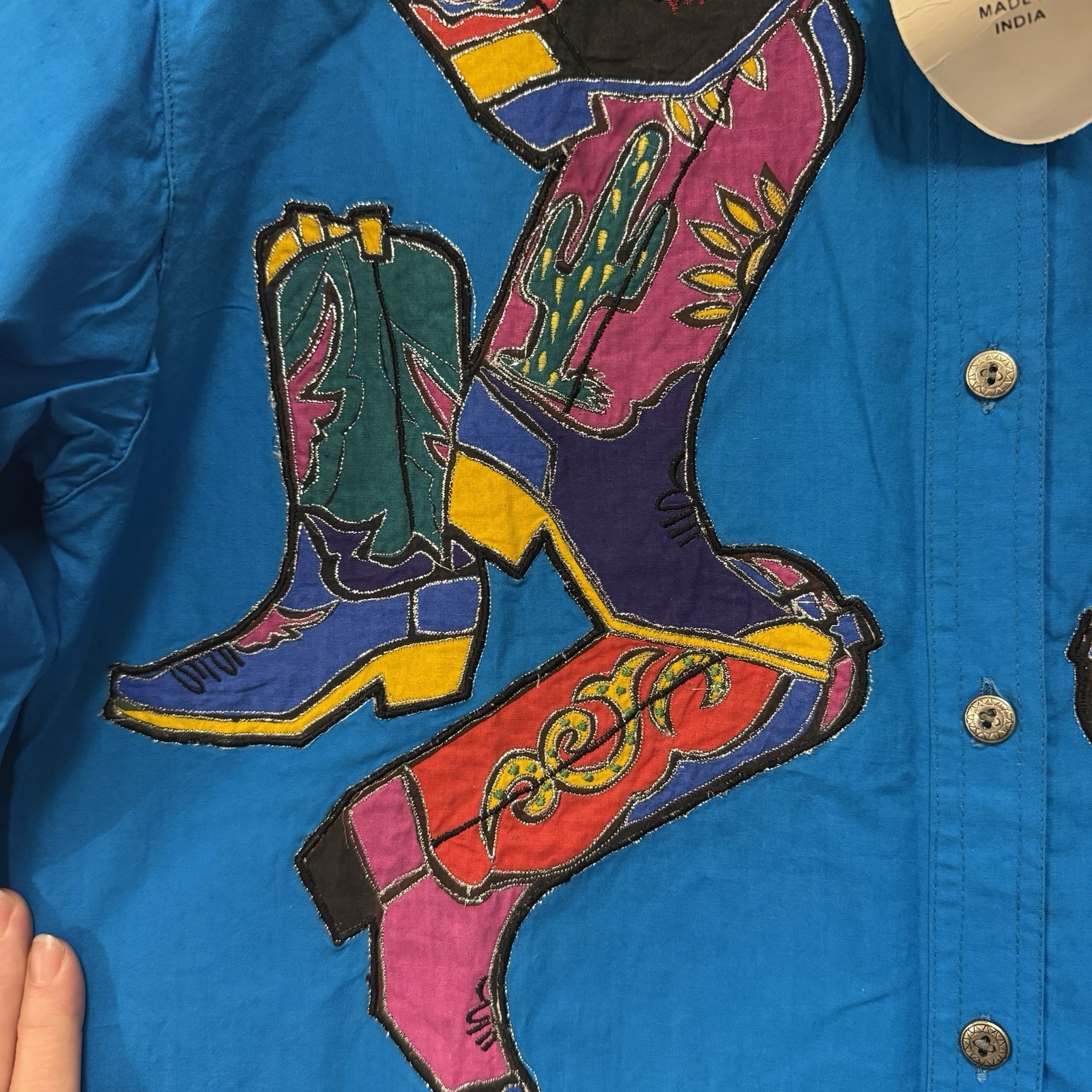 VTG Rodeo Western Wear Applique Button Shirt CowboyCore Women’s 90s NWT Y2K S