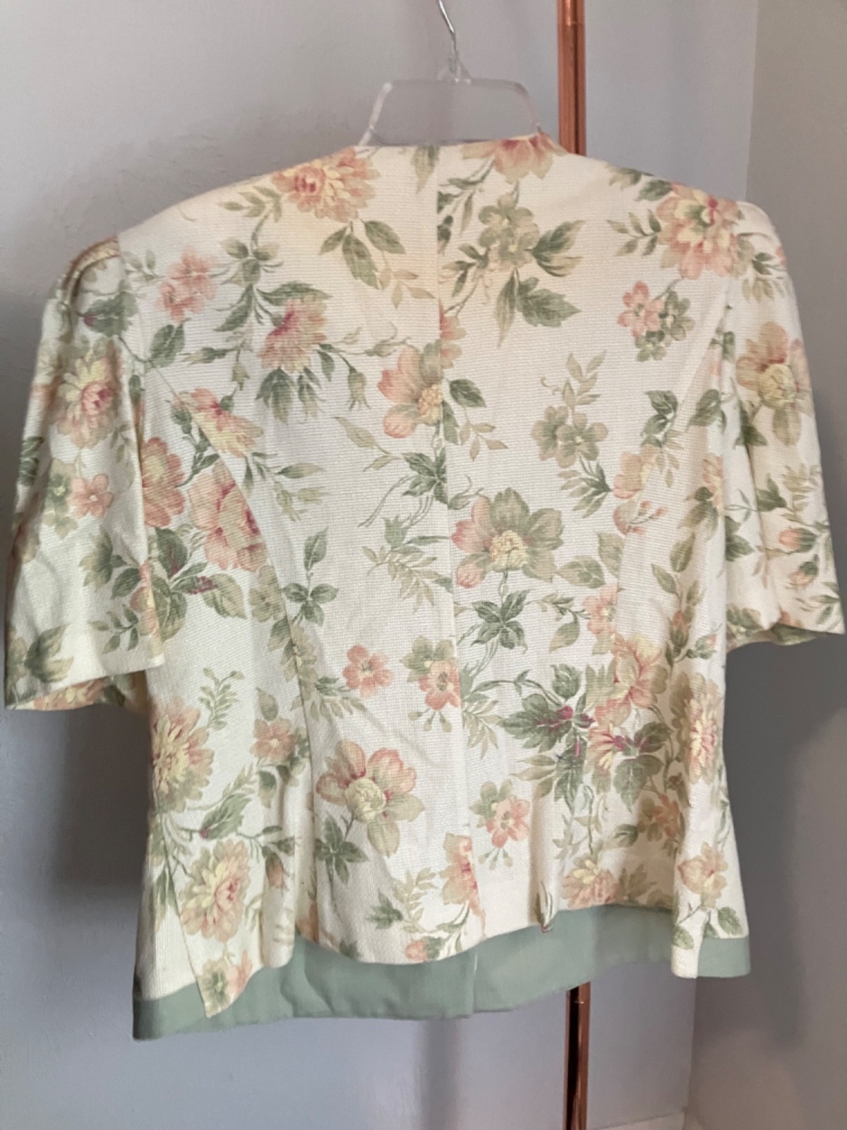 Vintage 80s Lady Carol of New York Sage Green and Cream – Size 14