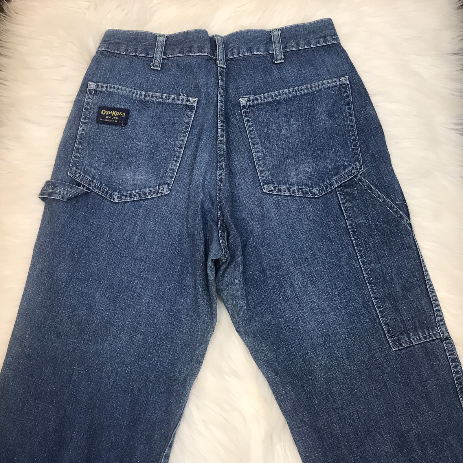 Vintage Oshkosh B’gosh Carpenter Jeans 28×30 Light Wash Baggie Wide Leg USA