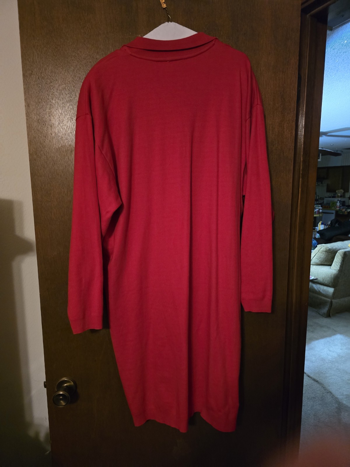 VINTAGE NEIMAN MARCUS SIZE 1X 100% COTTON RED SWEATER DRESS
